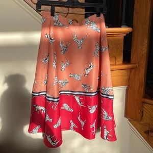 NWT Anthropologie Dalmatian printed midi skirt, size 4